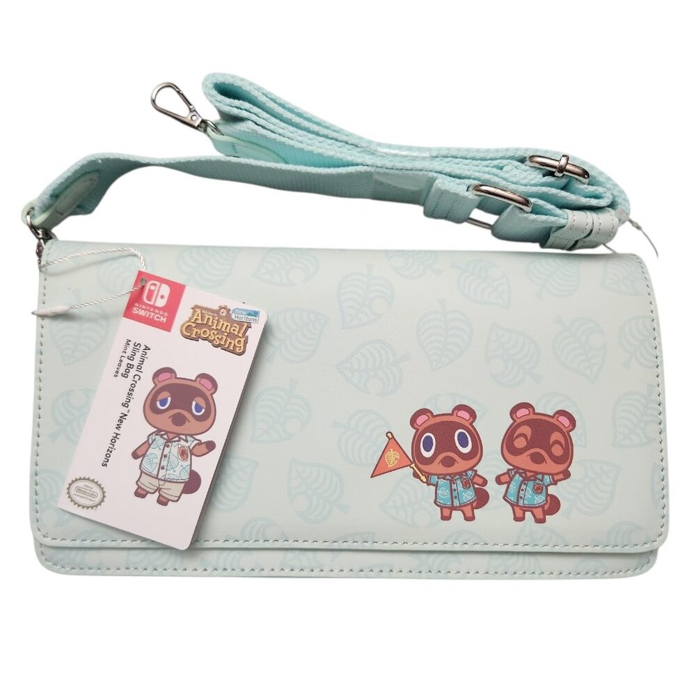 Animal Crossing Mint Leaves Green Sling Bag for Nintendo Switch & Switch Lite